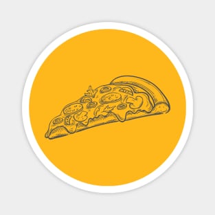 Fresh Pizza Detailed Sketch Magnet